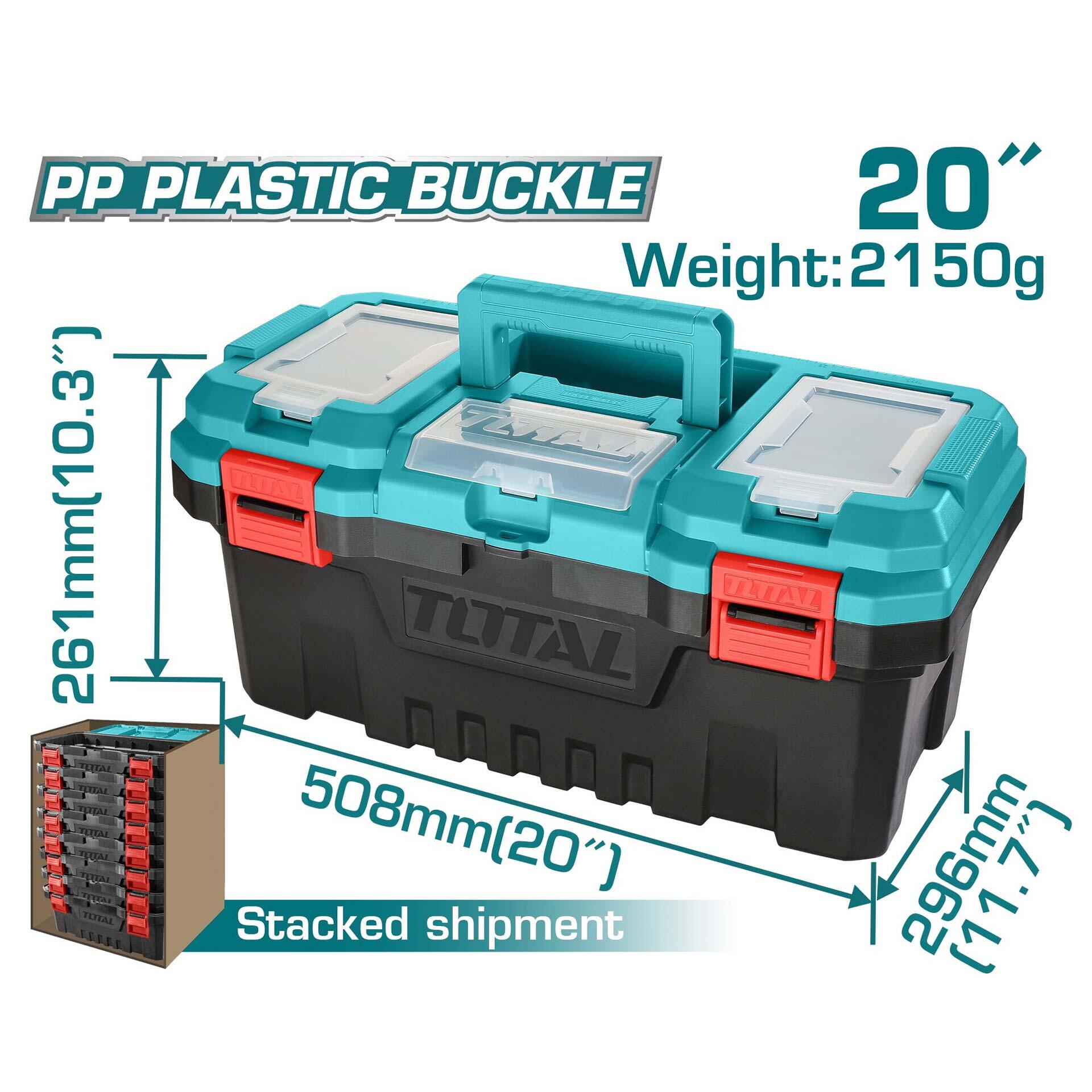 TOTAL Plastic Tool Box, 17" & 20", PP Material, High-Strength Handle, With Tray | Models: TPBX0171 | TPBX0201_img_2