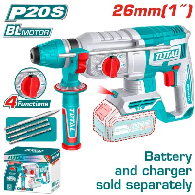 TOTAL TRHLI20268 Li-ion Rotary Hammer | 20V | Brushless Motor | SDS Plus | 2.0J Impact Energy | Tools Only | Model: TRHLI20268_img_0