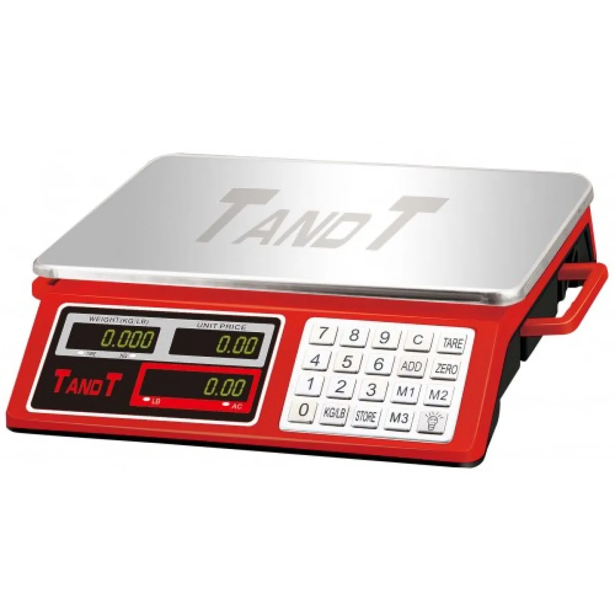 TANDT TT1940 / TT1940A Digital Commercial weight Scale with price calculator, 40kg Capacity , Green Display, Flat-Tray & T-Tray Options