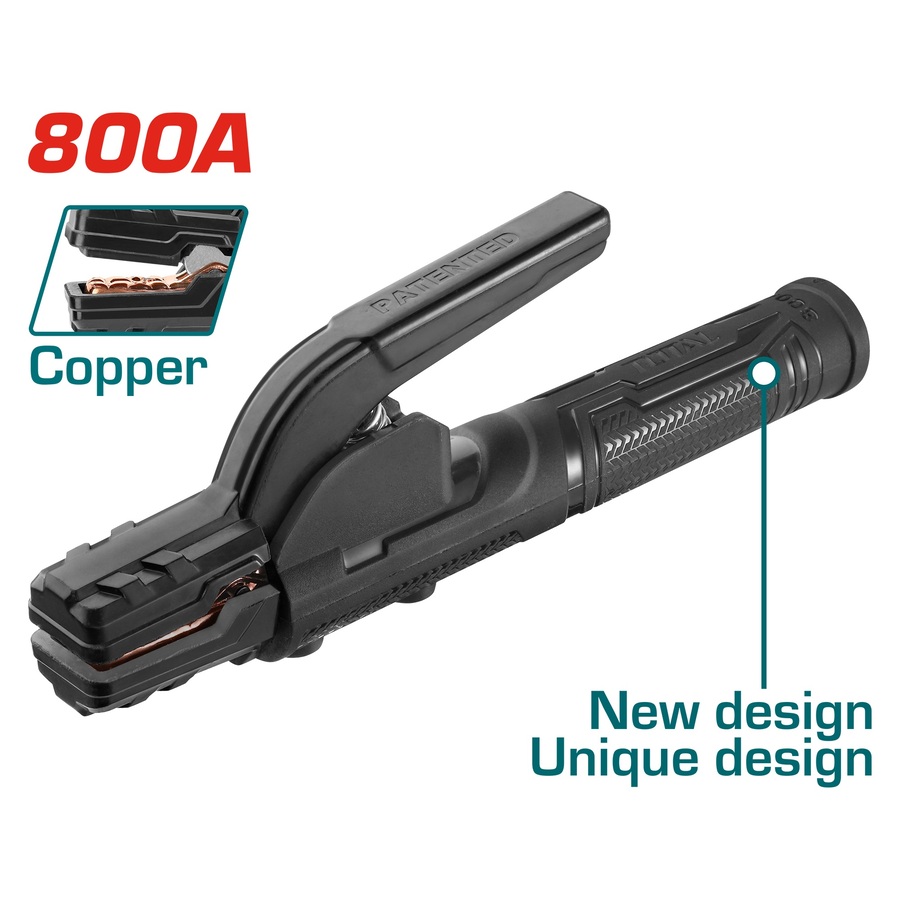 TOTAL TWAH8006 Electrode Holder, 800A Rated Current, Copper Clip, Welding Accessory | Model: TWAH8006