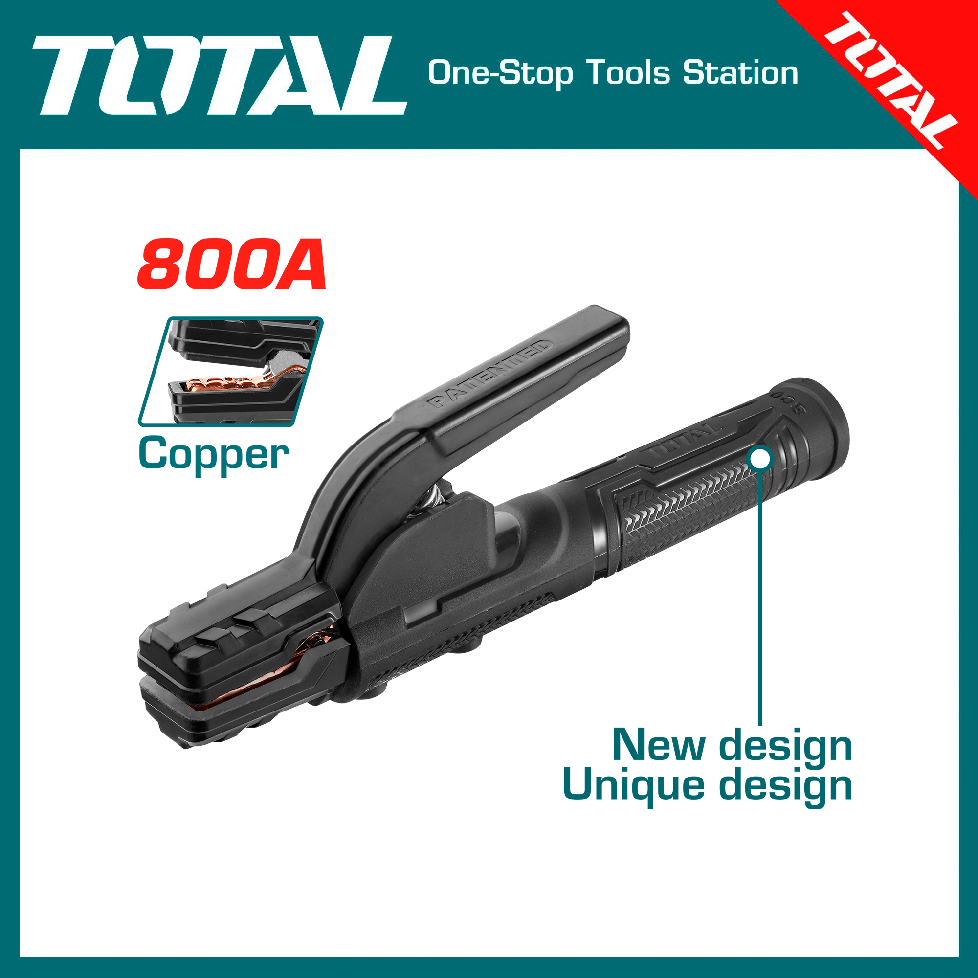 TOTAL TWAH8006 Electrode Holder, 800A Rated Current, Copper Clip, Welding Accessory | Model: TWAH8006_img_4