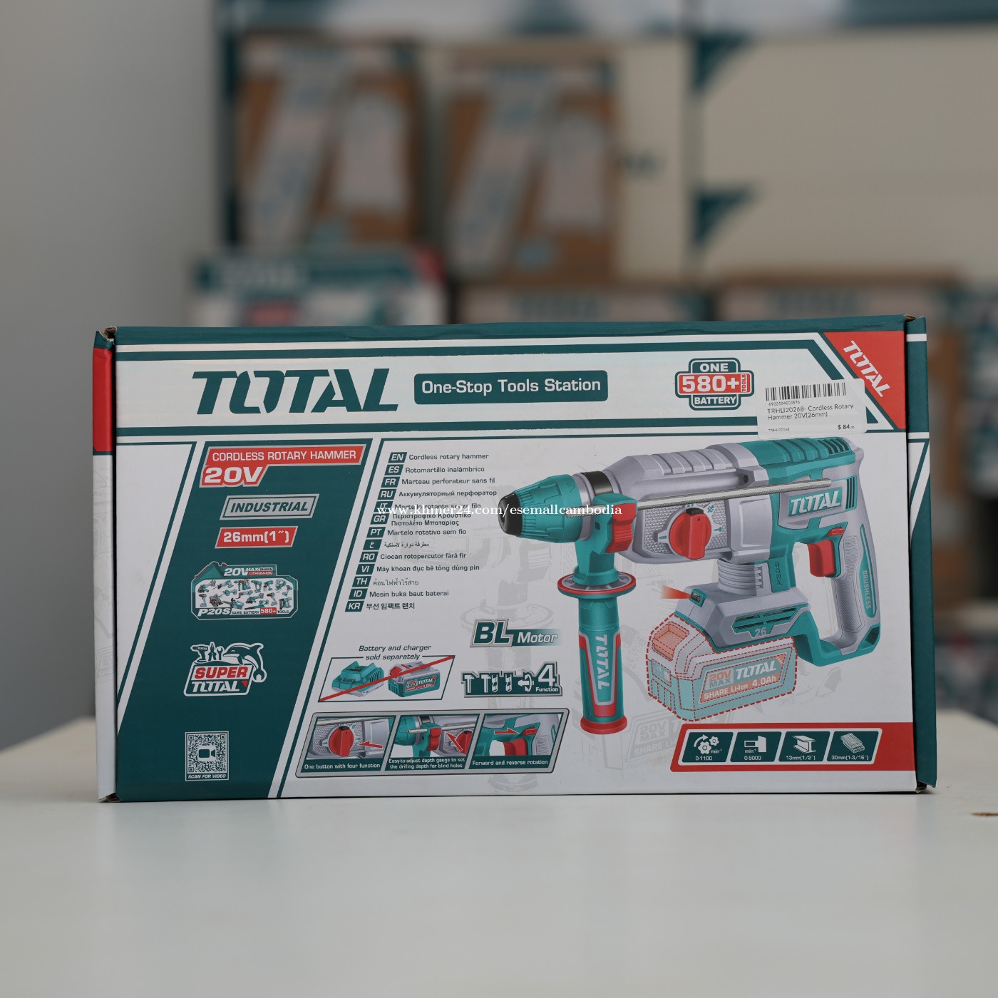 TOTAL TRHLI20268 Li-ion Rotary Hammer | 20V | Brushless Motor | SDS Plus | 2.0J Impact Energy | Tools Only | Model: TRHLI20268_img_5