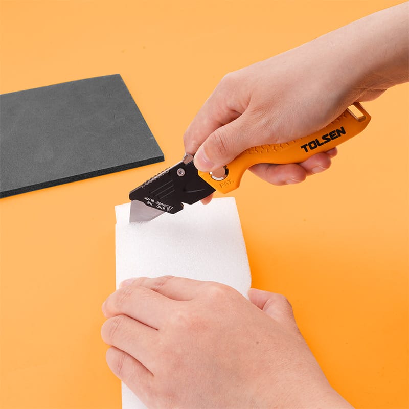 TOLSEN 30007 Folding Utility Knife, Aluminum Handle, 5Pcs SK5 Blades, Quick-Change | Model: 30007_img_8