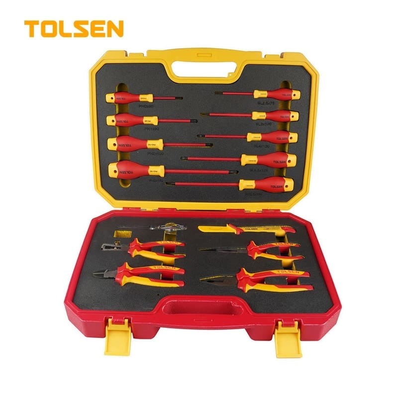 TOLSEN V82115 15Pcs Insulated Hand Tools Set | VDE/GS Certified | 1000V | EN60900 | Premium Quality | Model: V82115