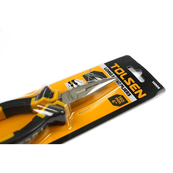 TOLSEN 10006 Long Nose Pliers 6" (160mm), Nickel Plated, TPR Handle; Model: 10006_img_5