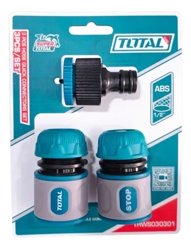 TOTAL THWS030301 3 Pcs Hose Quick Connectors Set | 1/2" Quick Connectors | Tap Adaptor | ABS with TPR Insulation | Model: THWS030301_img_3