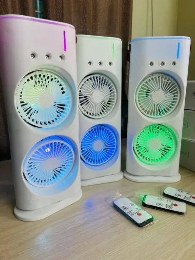 Rechargeable Remote Control Double Head Spray Cooling Fan_img_1