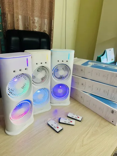 Rechargeable Remote Control Double Head Spray Cooling Fan_img_2