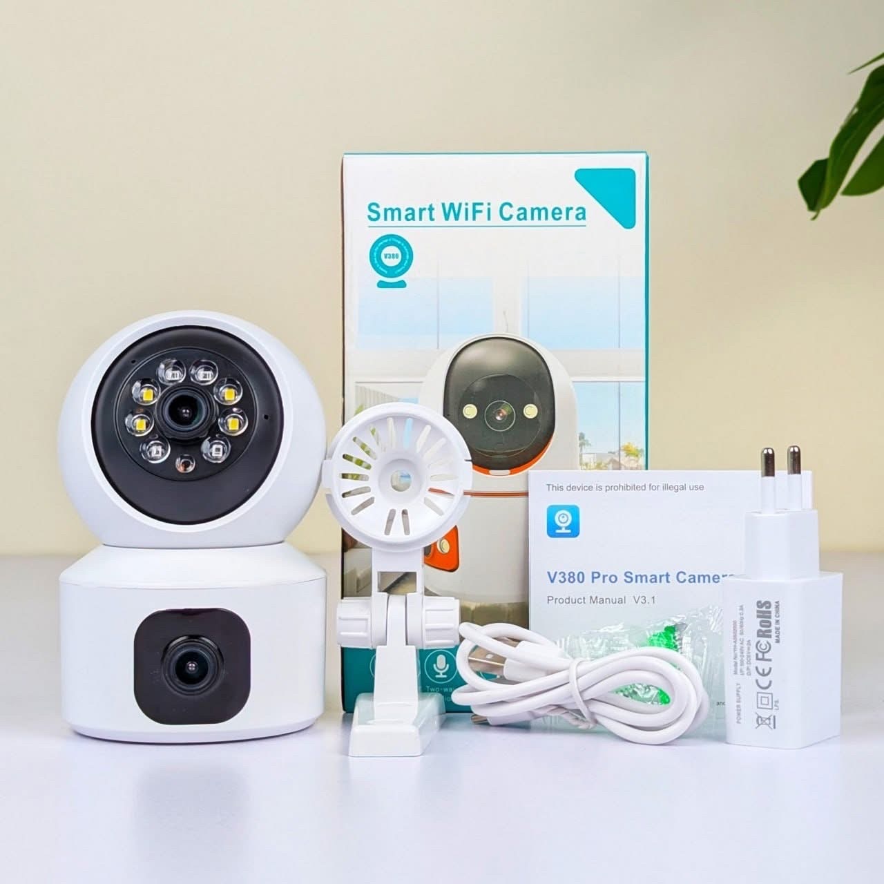 V380 Pro Dual Lens WiFi Camera | 1080p Full HD