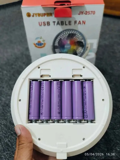 Joy Super JY-2570 Professional 6 Battery Rechargeable Portable Table Fan_img_1