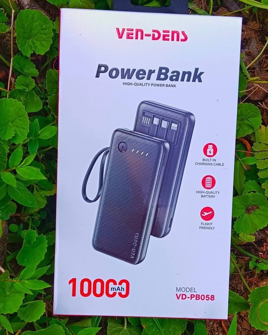 VEN-DENS POWERBANK 10000MAH WITH CABLE BLACK VD-PB058