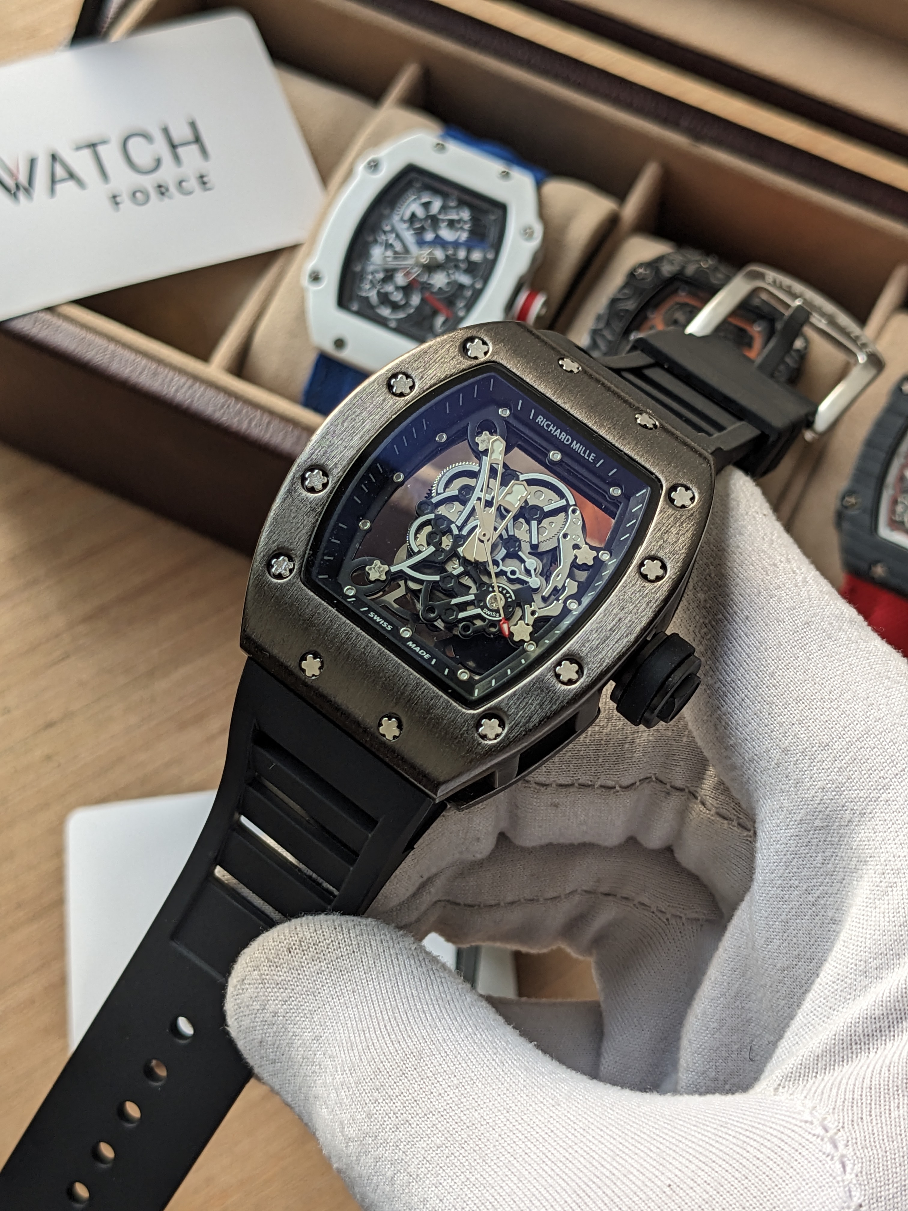 RM Black Dial Quartz Watch