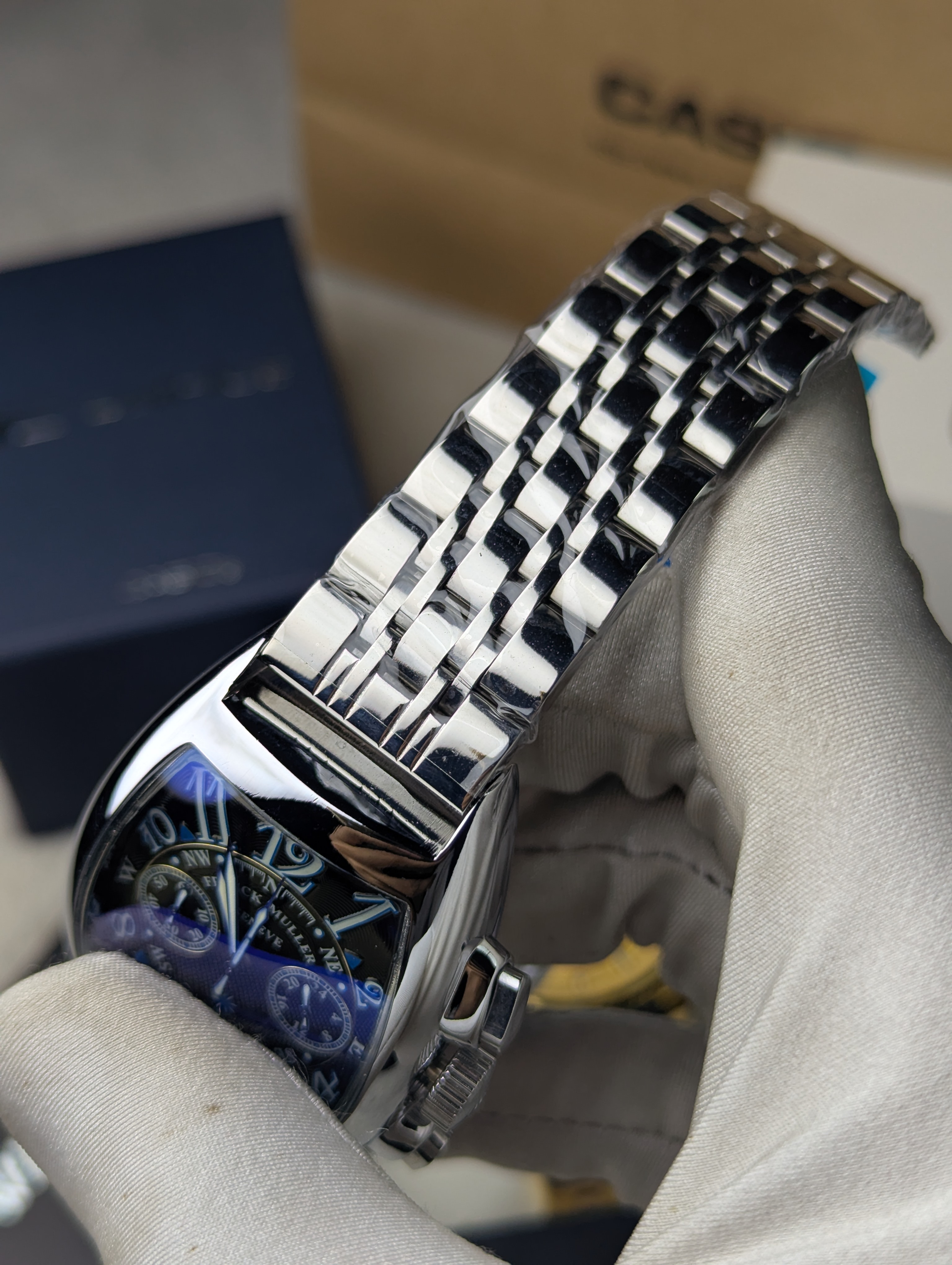 Frank Muller Chain Silver Chronograph Watch_img_4