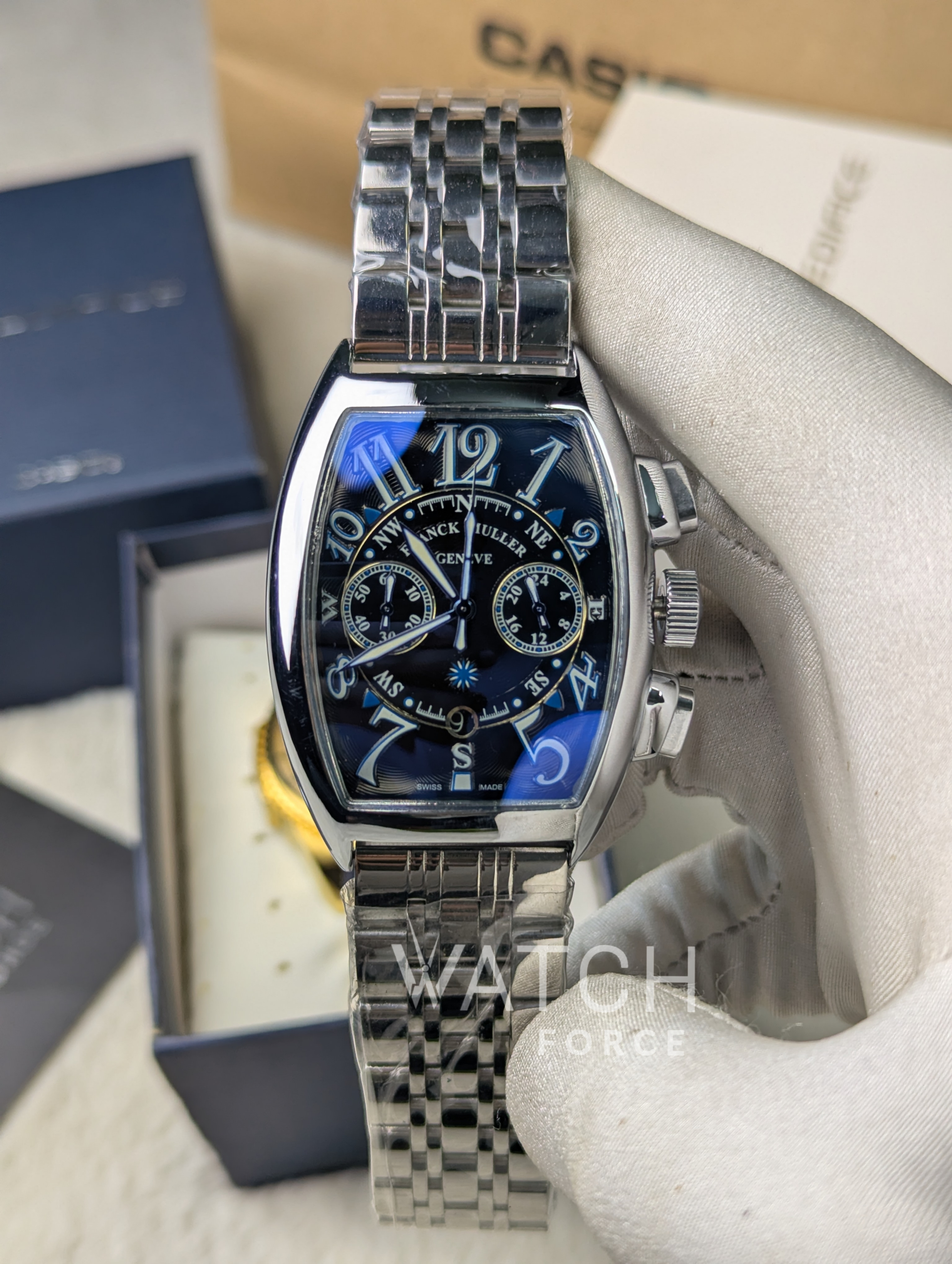 Frank Muller Chain Silver Chronograph Watch_img_1