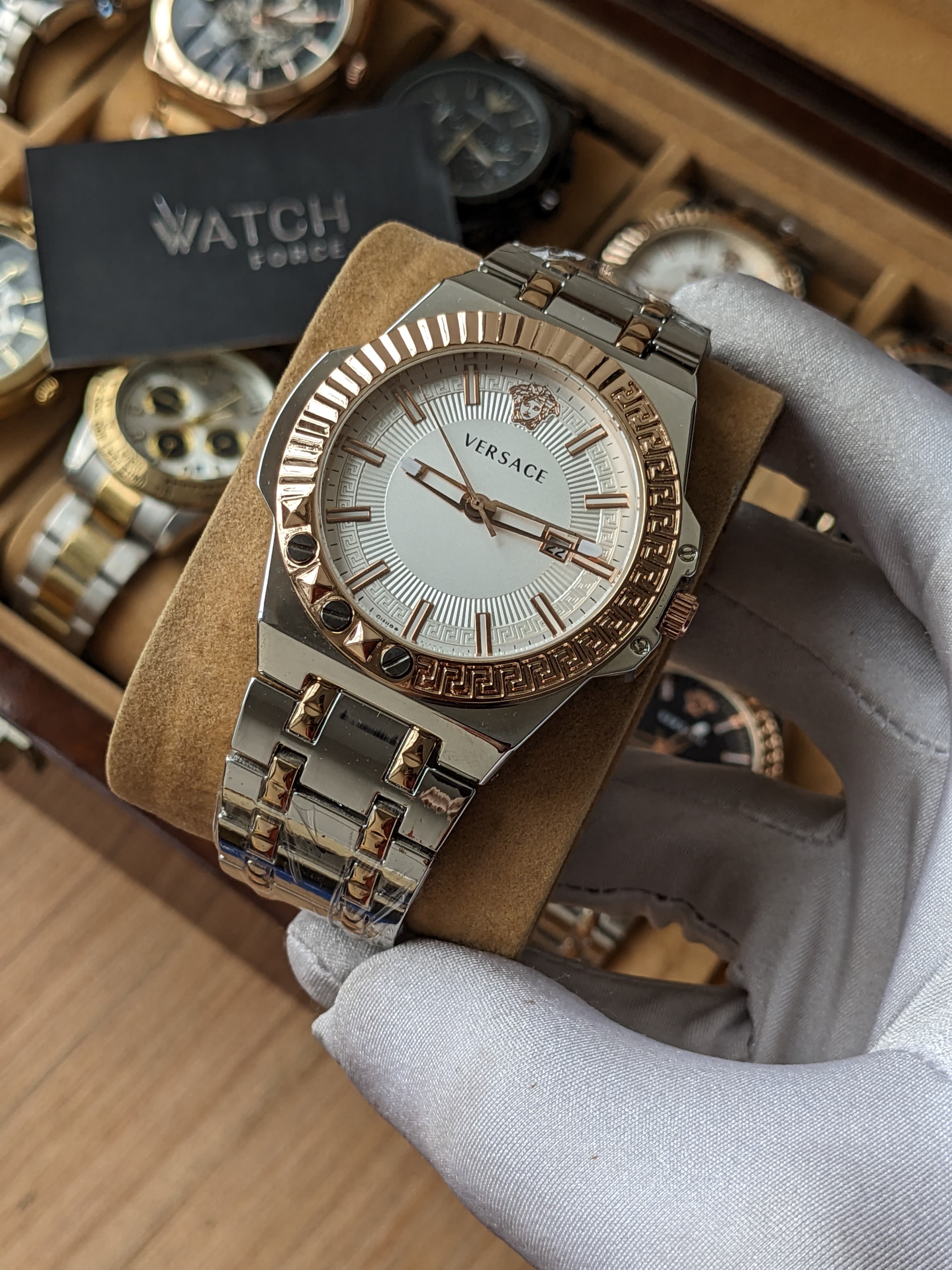 Versace Quartz Watch Silver body White dial