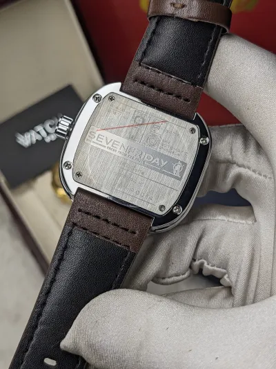 Seven Friday mechanical Watch Silver Body Brown belt_img_4