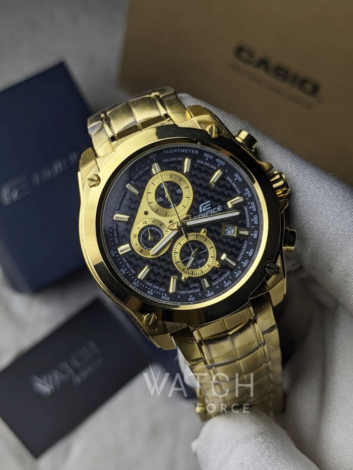 Casio Edifice EF 524SG Golden Chronograph Watch
