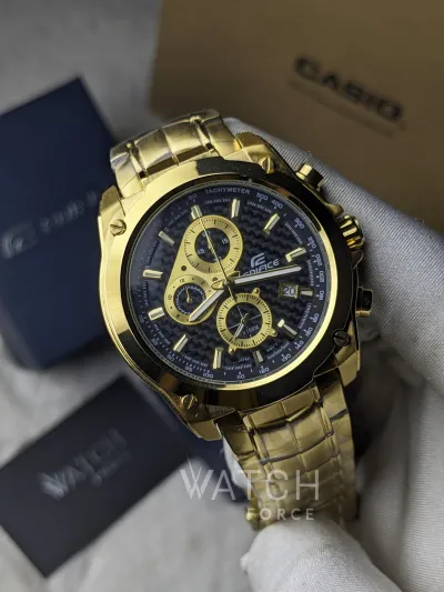 Casio Edifice EF 524SG Golden Chronograph Watch_img_0