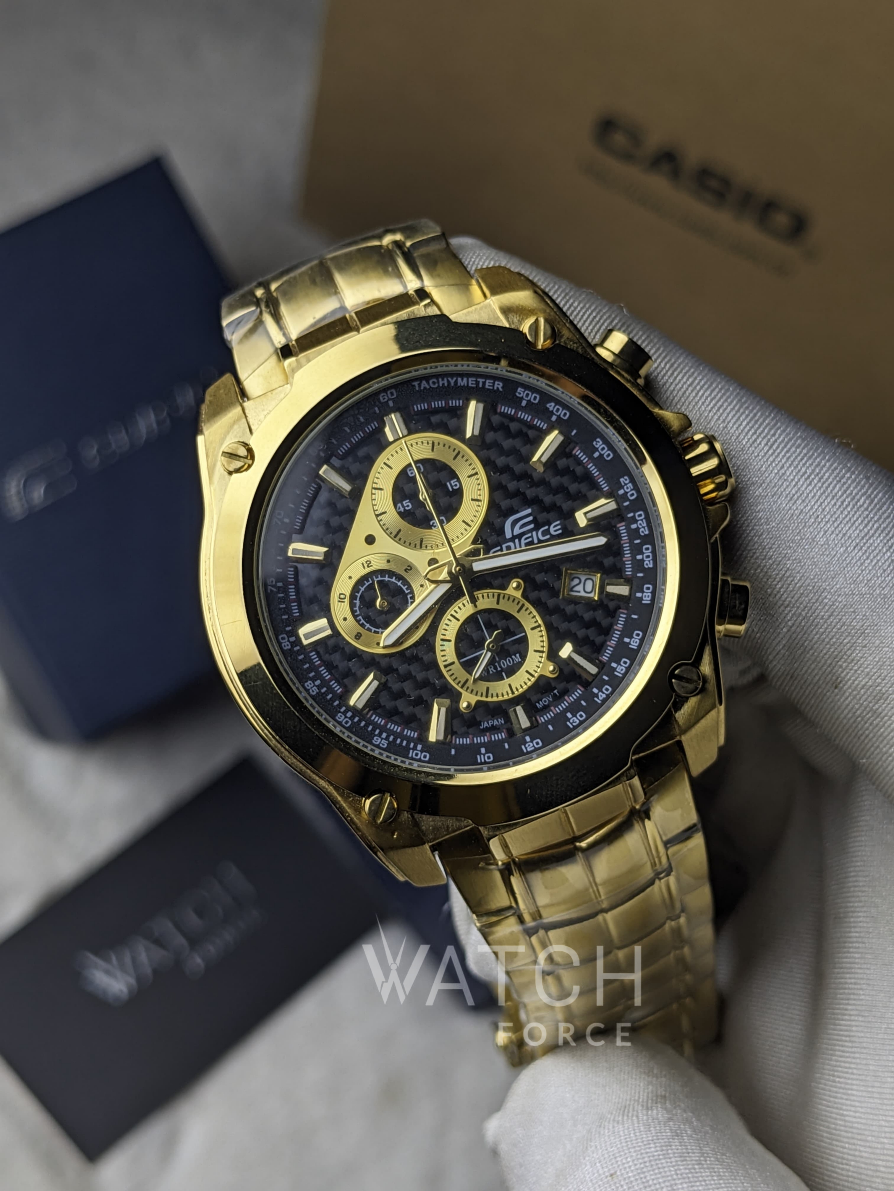 Casio Edifice EF 524SG Golden Chronograph Watch