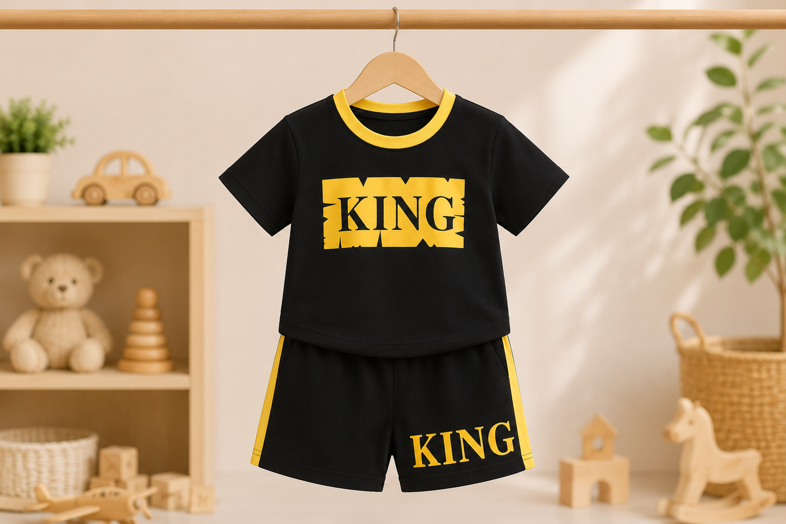Black King Half sleeve T-shirt and pant_img_1