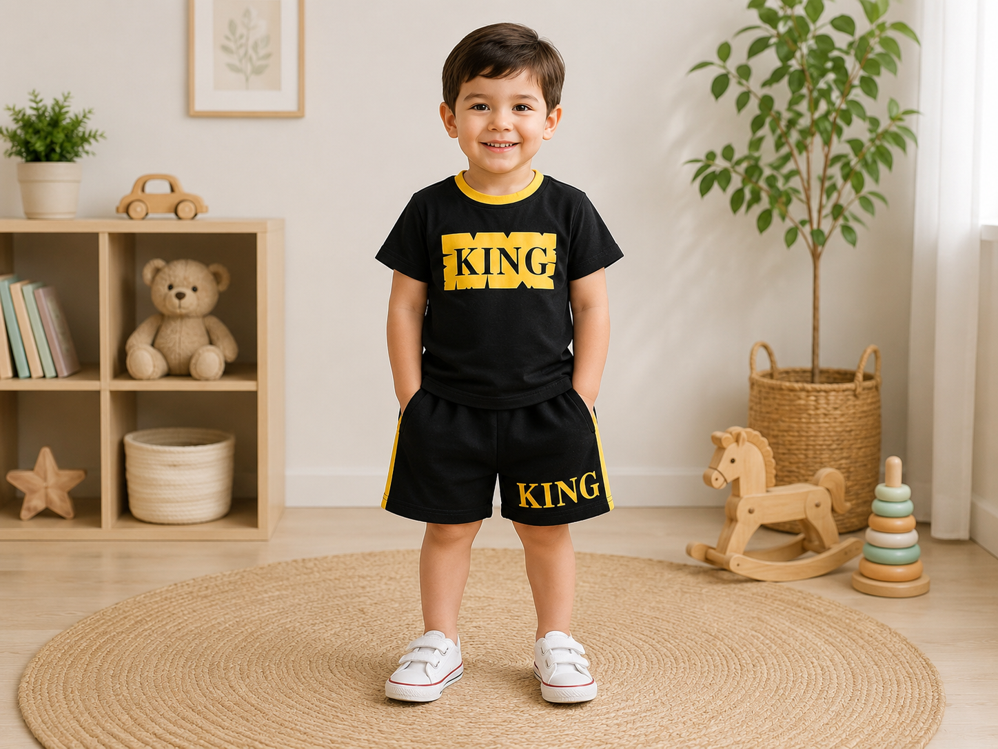 Black King Half sleeve T-shirt and pant