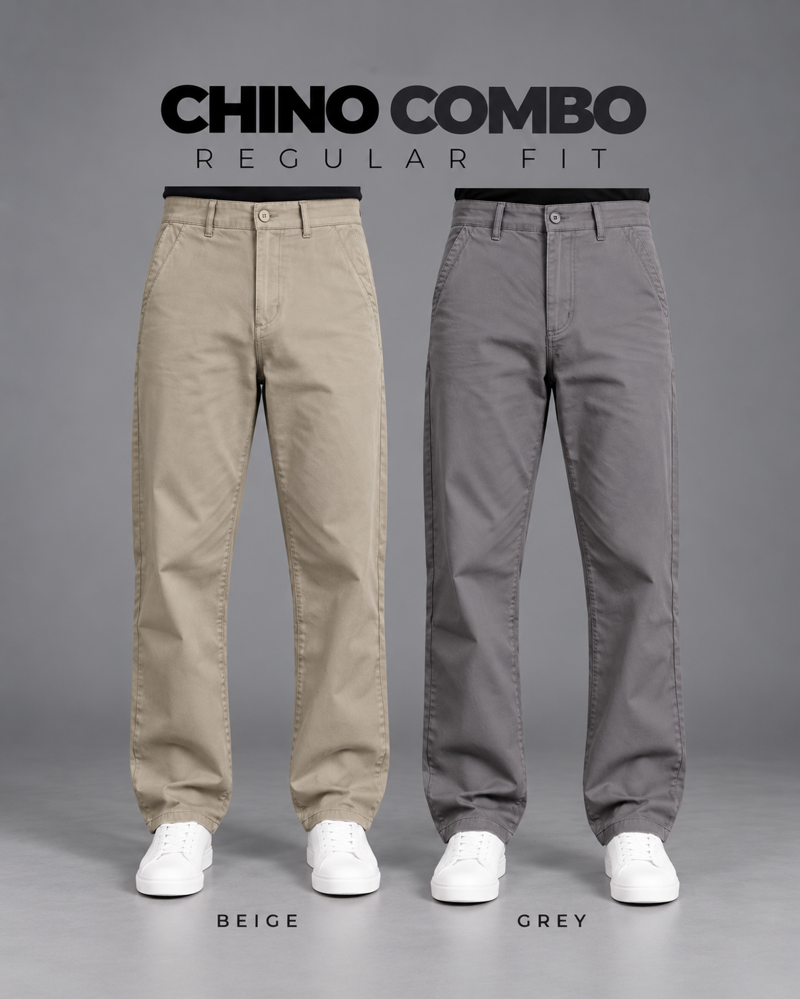 CP21 Premium Regular Straight Fit Chino (Beige & Grey)_img_0