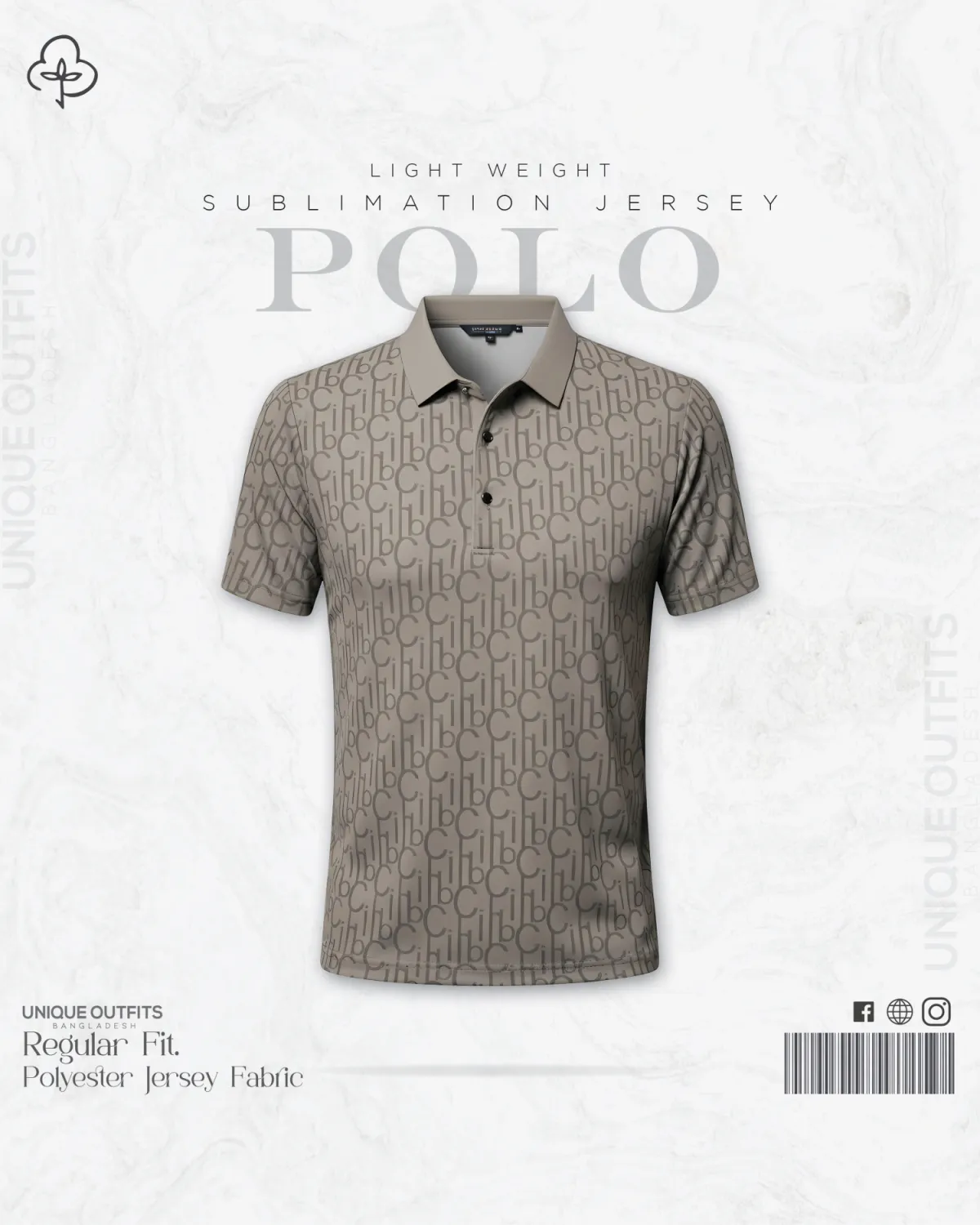 PL03 China P.P Sublimation Premium Polo T-Shirt