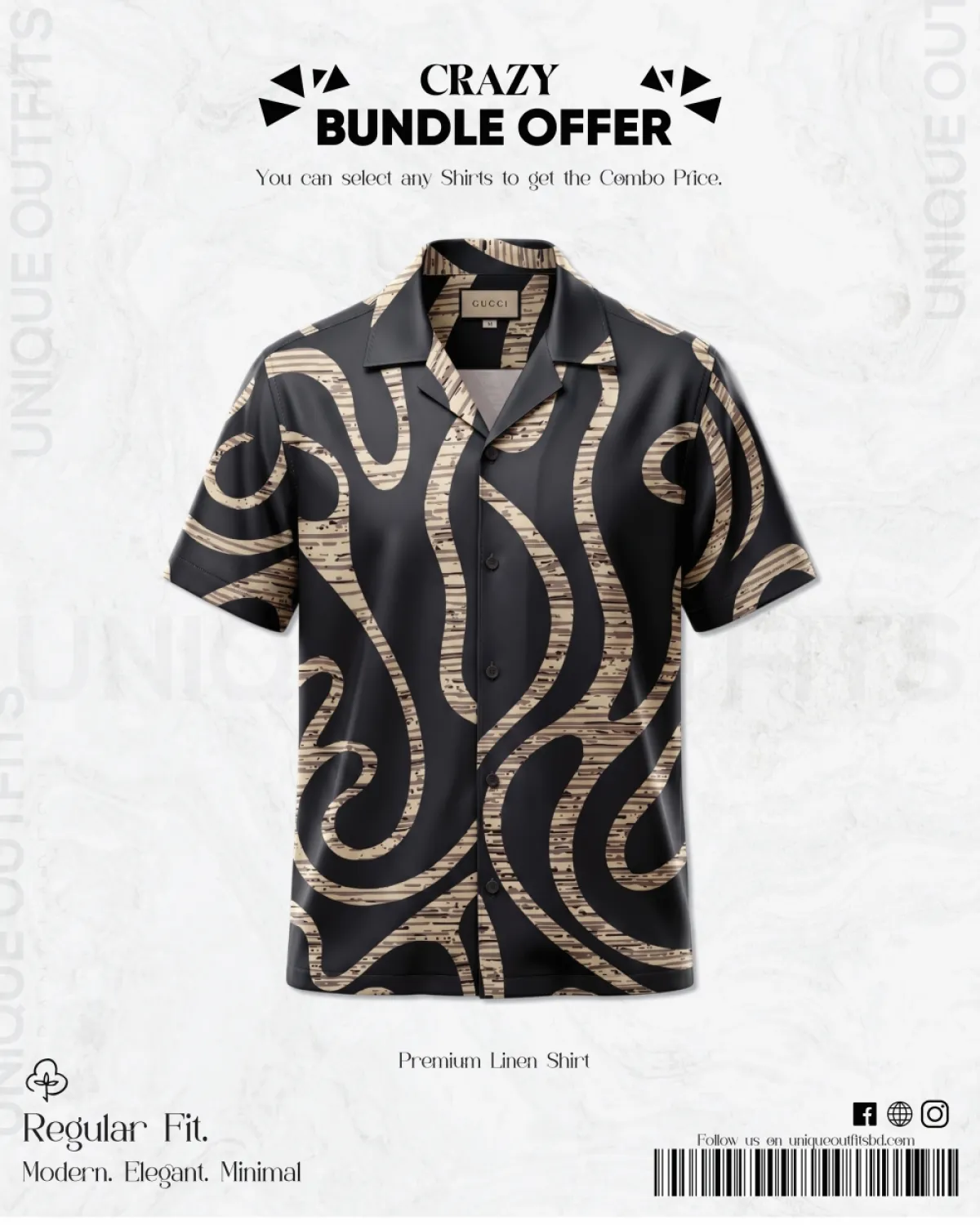 PSH14 Men's Premium China Printed Casual Shirt