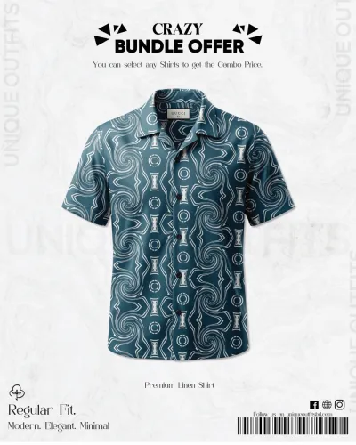 PSH2 Men's Premium China Linen Printed Casual Shirt_img_0