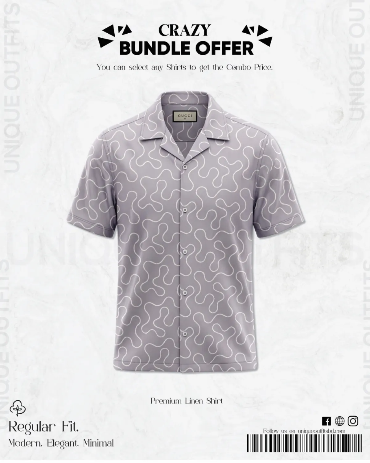 PSH8 Men's Premium China  Printed Casual Shirt