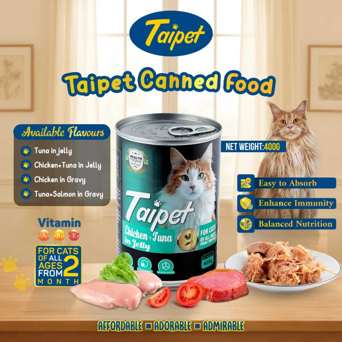 Taipet Canned food (Chicken tuna)-400g