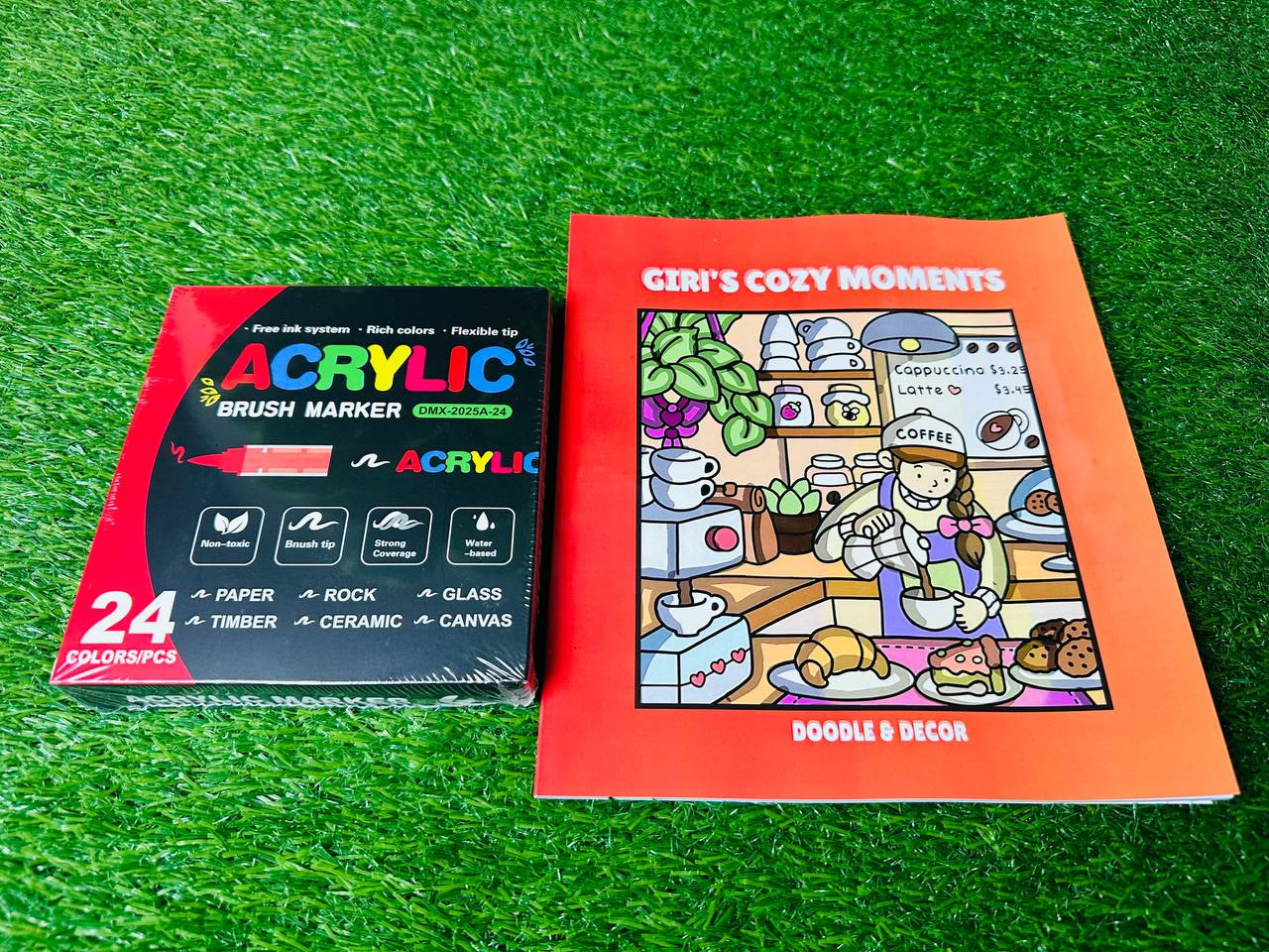 12 Premium Acrylic Brush Pen + One Book (Combo)_img_9