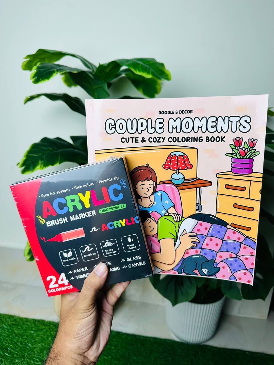 24 Premium Acrylic Brush Pen + One Book (Combo)_img_8