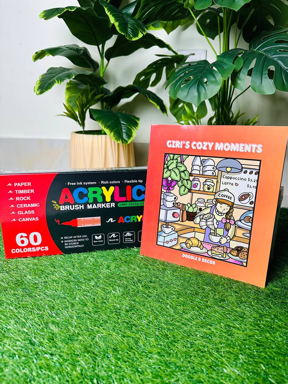 60 Premium Acrylic Brush Pen + One Book (Combo)
