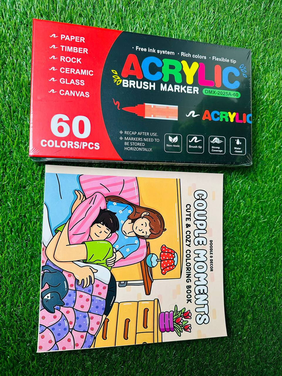 60 Premium Acrylic Brush Pen + One Book (Combo)_img_6