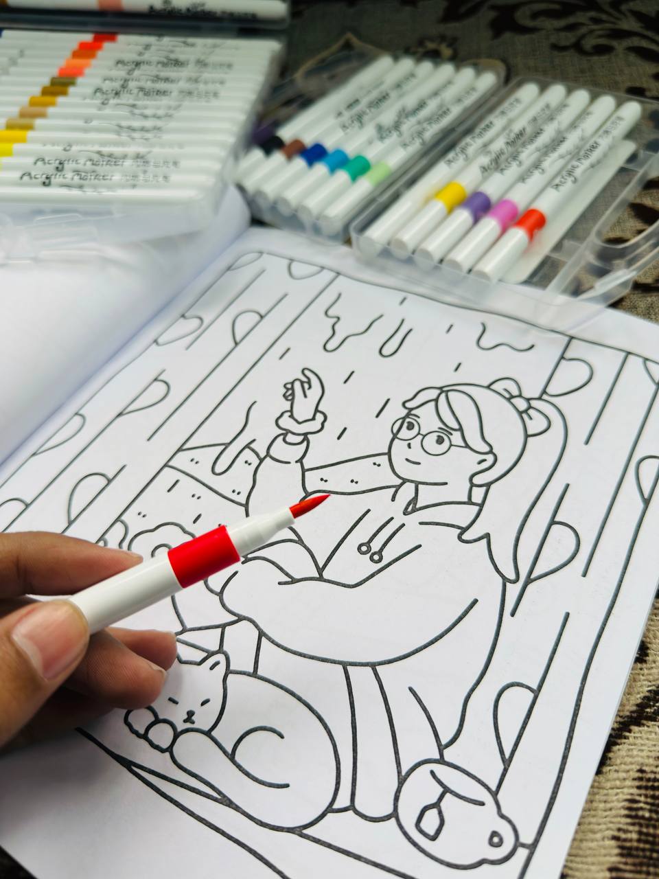 24 Acrylic Brush Pen + One Book (Combo)_img_2