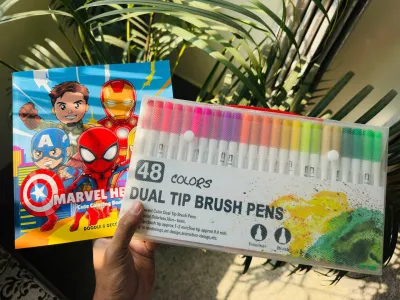 48 Dual Tip Brush Pen + One Book (Combo)_img_3
