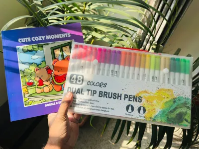 48 Dual Tip Brush Pen + One Book (Combo)_img_2