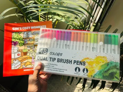 48 Dual Tip Brush Pen + One Book (Combo)_img_0