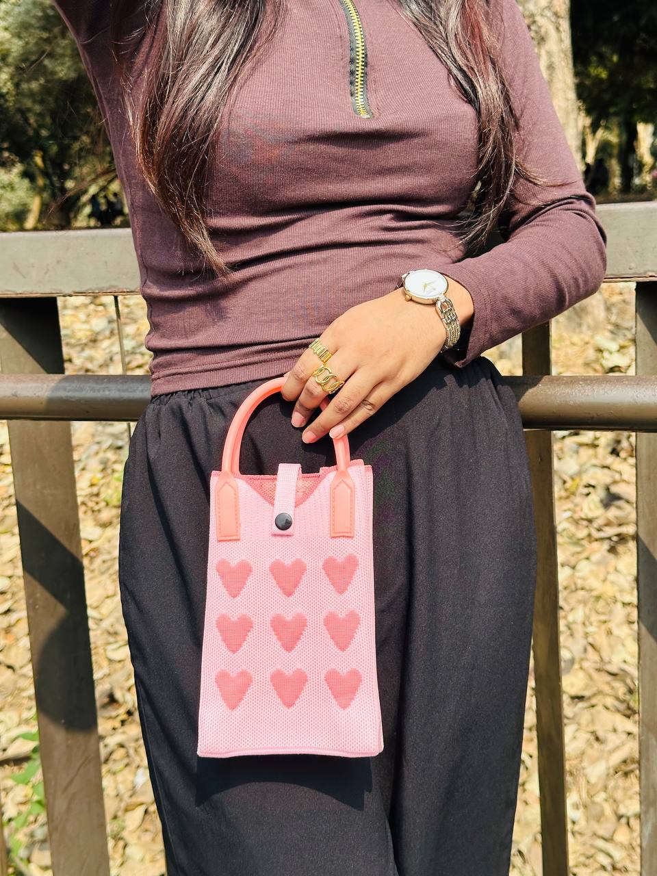 Korean Knit Mobile Bag ( Handle+Strap )_img_3