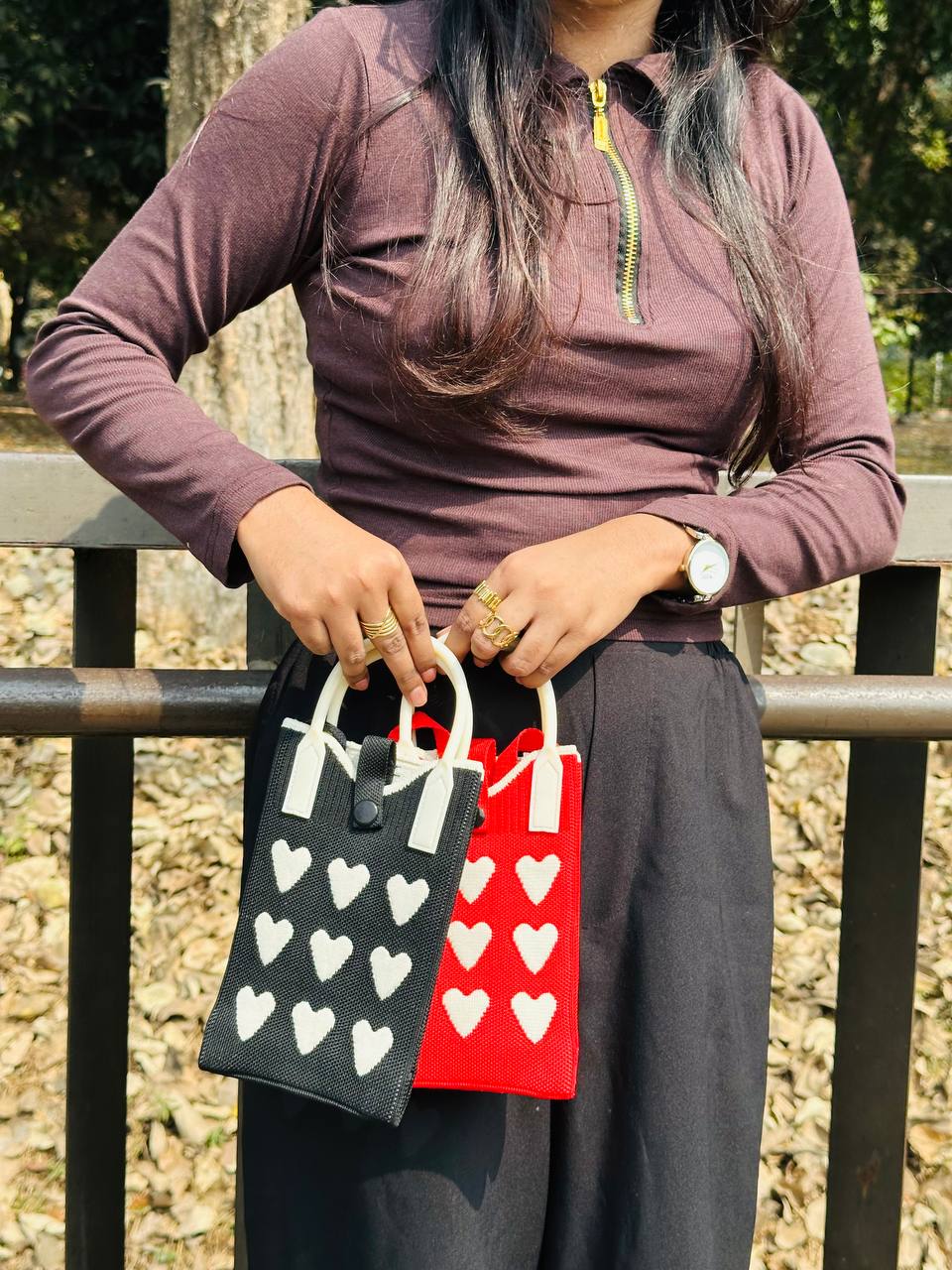 Korean Knit Mobile Bag ( Handle+Strap )_img_5