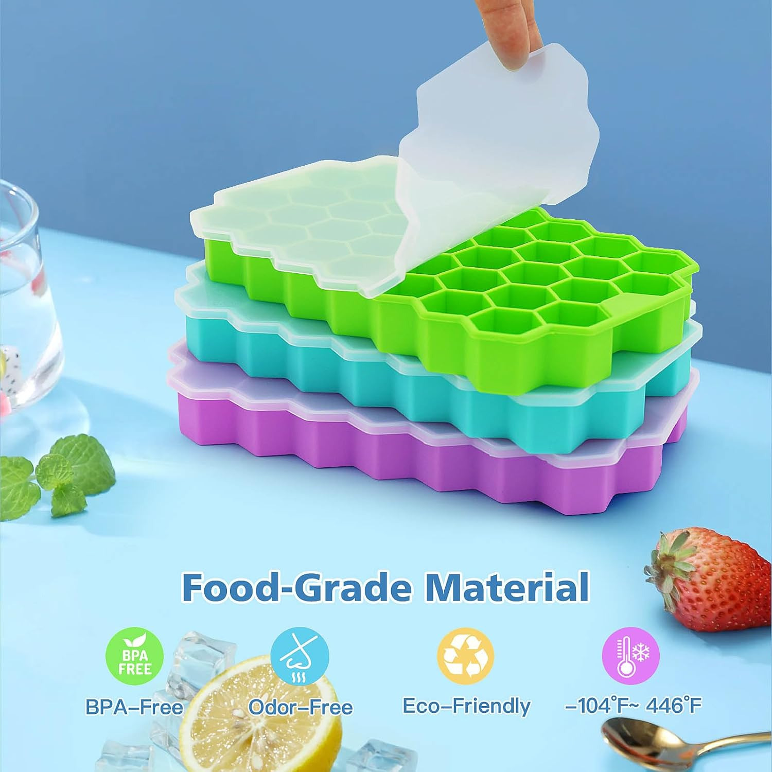 Proclean Honeycomb Silicone Ice Cube Trays_IC-3118 Multicolor_img_5