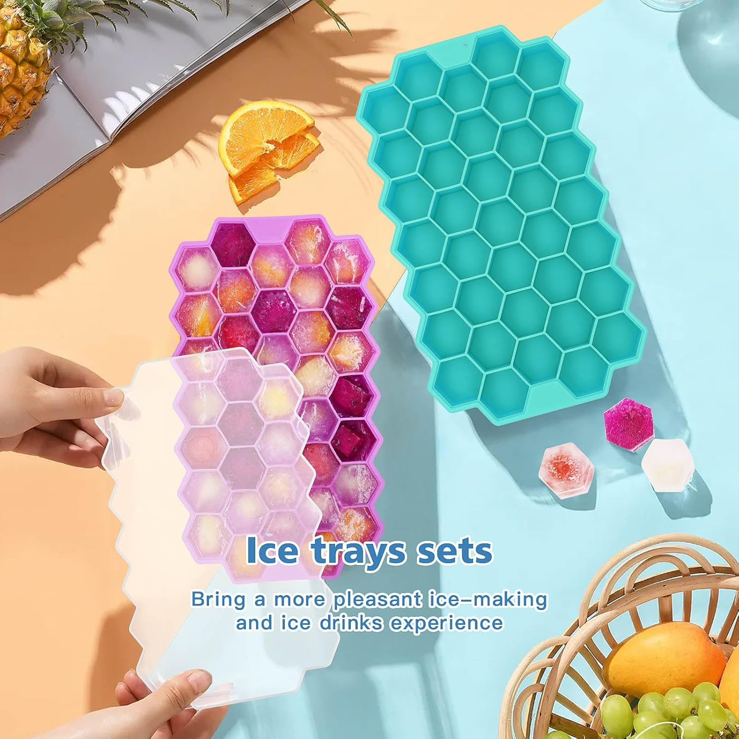 Proclean Honeycomb Silicone Ice Cube Trays_IC-3118 Multicolor_img_2