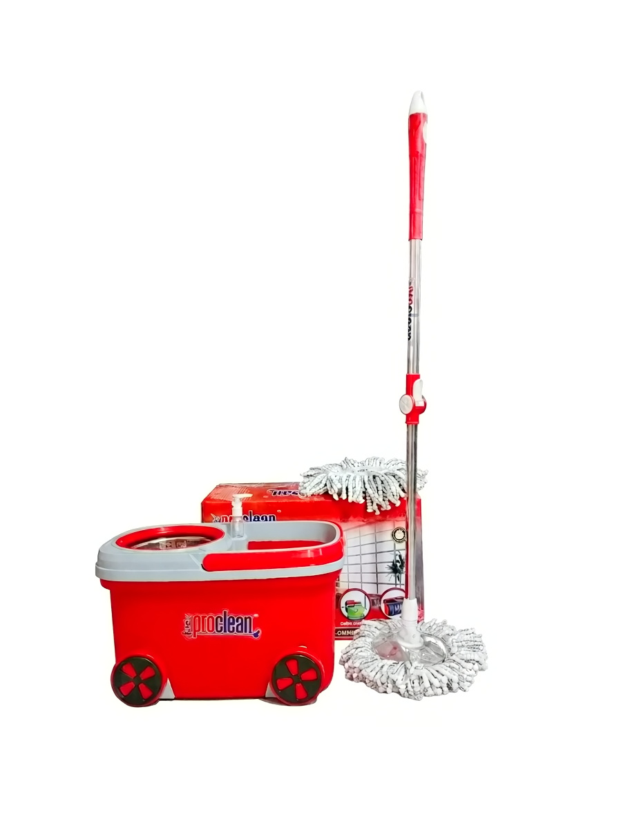 Proclean 8 Wheels SS Mop Head Premium Spin Mop RM-0582_Red_img_6