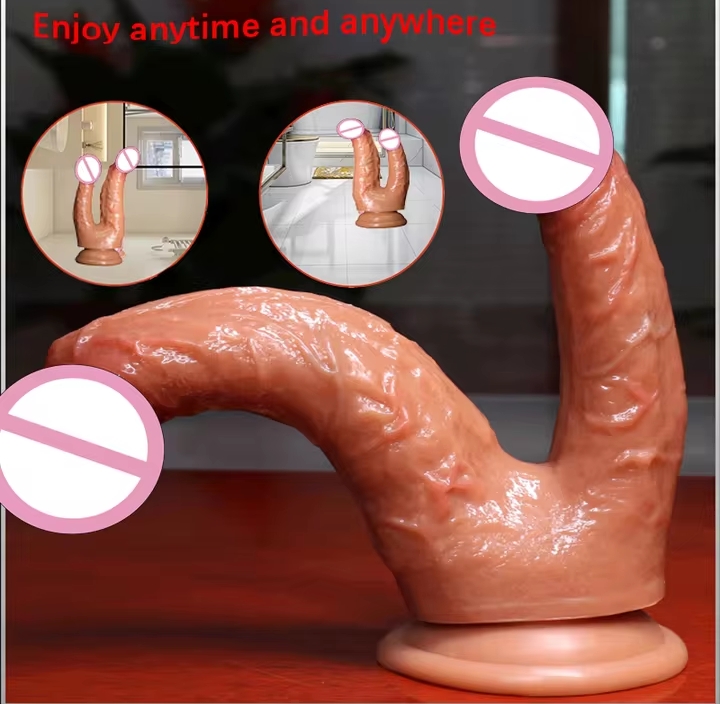 Realistic Double Headed Dildo Couples Penetration Device with Anal Vaginal Stimulation Penile Sucker Big Penis Sex Toy for Women_img_1