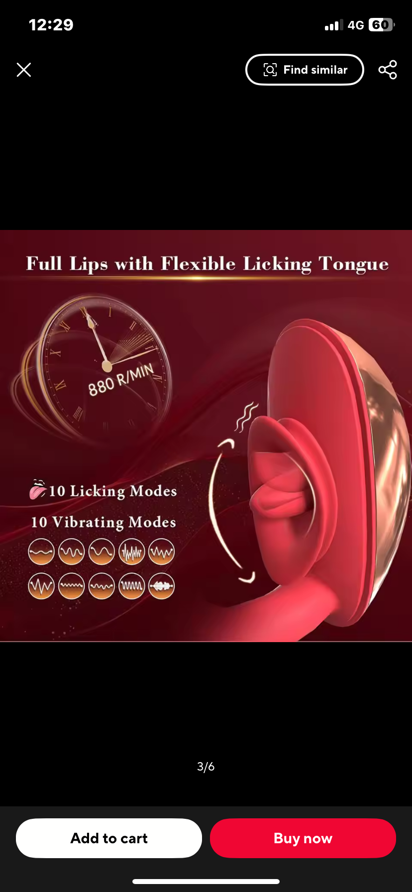 Vibrator with Tongue Licking Clitoral  Clitoris Vibrators with 10 Licking Vibrating Modes Rabbit Clit Sex Toy Dildo for Women_img_2