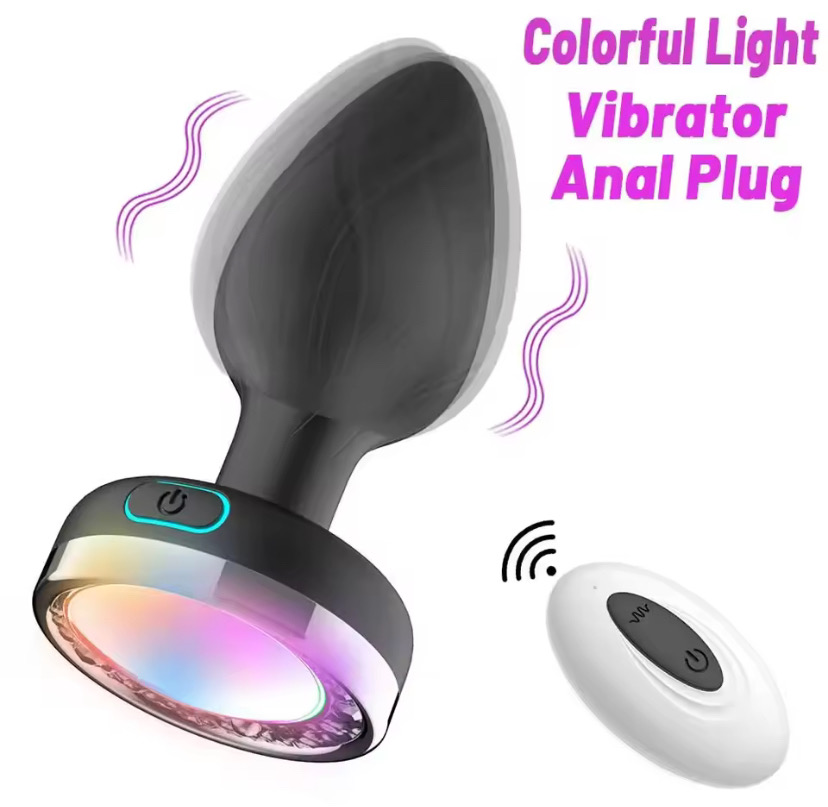 Remote Control Luminous Color Silicone Anal Plug Sex Toys Vibrator for Women 7 Vibration Butt Plug Female Masturbation Massager
