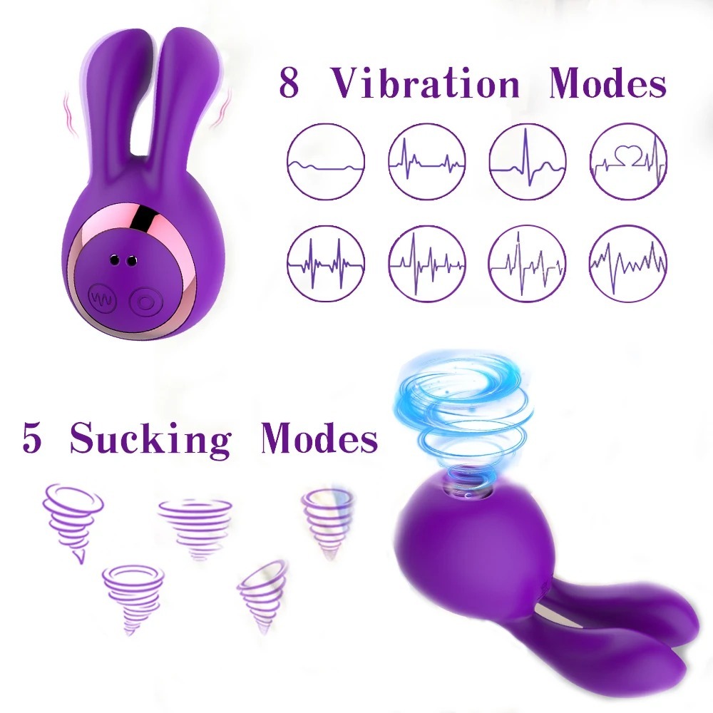 Clitoral Sucking Rabbit Vibrator with 8 Vibration & 5 Suction Modes Nipples G Spot Stimulator Adult Couple Sex Toys for Women 18_img_4