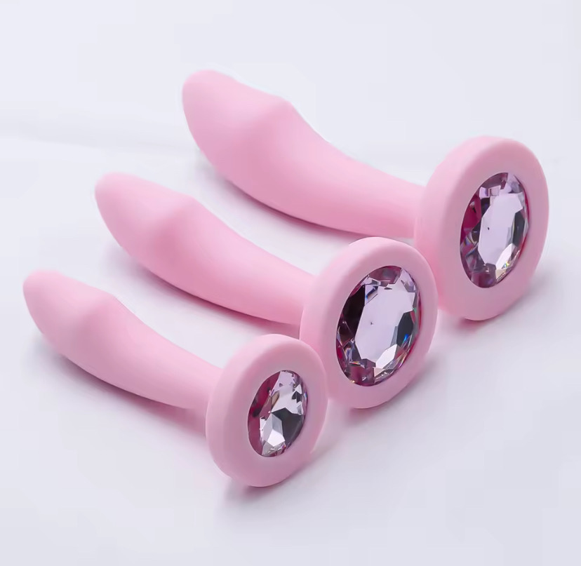 Silicone Anal Plug Gem Base Butt Plug Anal Masturbation Stimulator Anal Massage Dilatancy Toys G-point Massage Adult Sex Toys