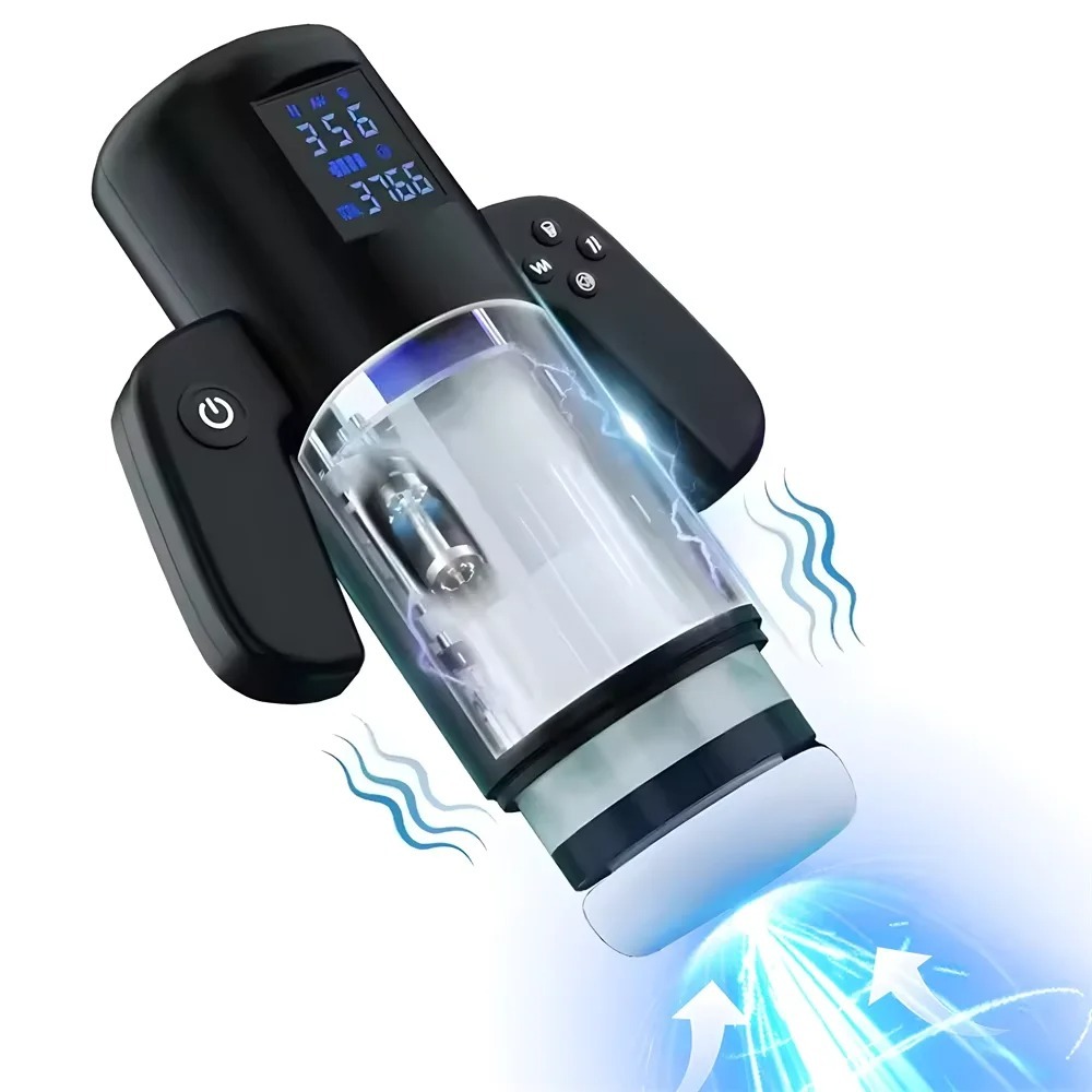 3 IN 1 Automatic Sucking Male Masturbation Cup with Handle Double layer telescopic Male Stroker Pocket Pussy Adult Toy for Men
